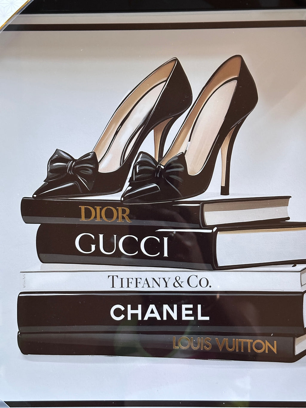 Luxury Designer Fashion Wall Art Set Framed Glam Heels Makeup Handbag Decor Set of 2