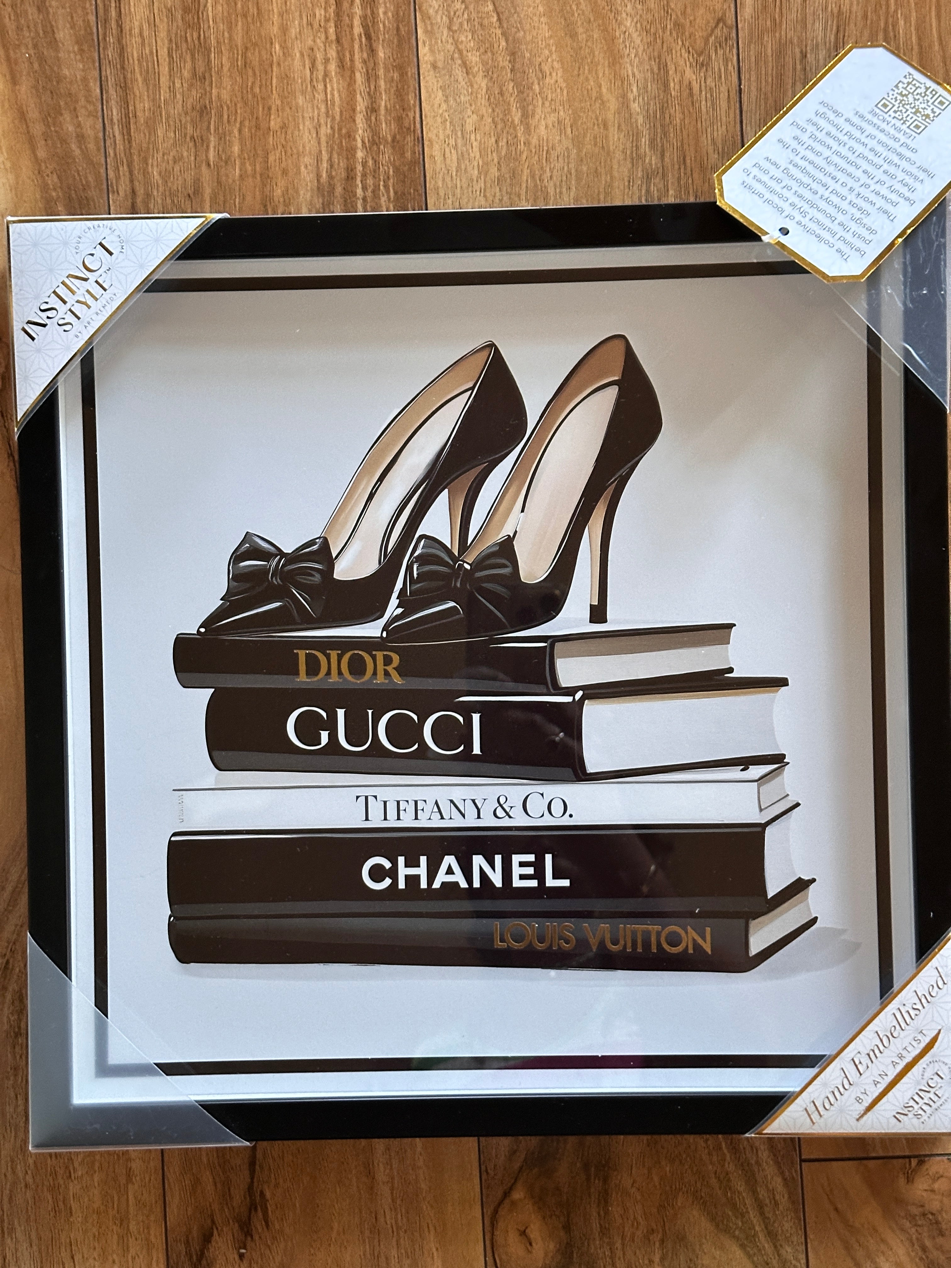 Luxury Designer Fashion Wall Art Set Framed Glam Heels Makeup Handbag Decor Set of 2