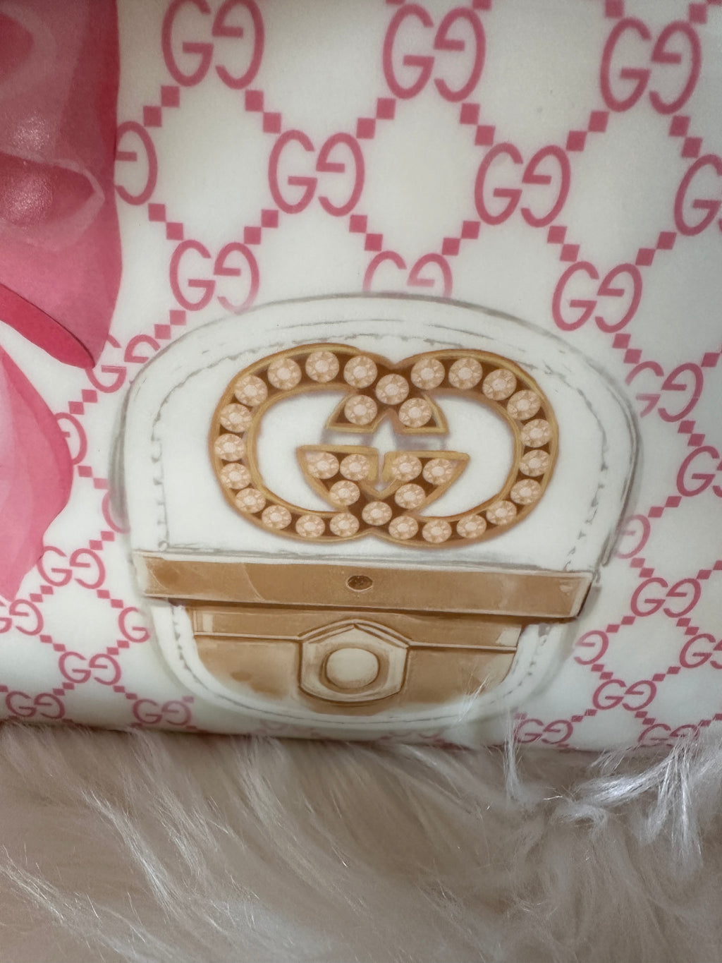 Gucci Pink Ceramic Handbag Vase Luxury Designer Purse Decor Glam Vanity Home Accent