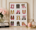 Luxury Designer Heels Wall Art Framed Fashion Shoe Print Glam Bedroom Decor Prada LV Gucci Inspired