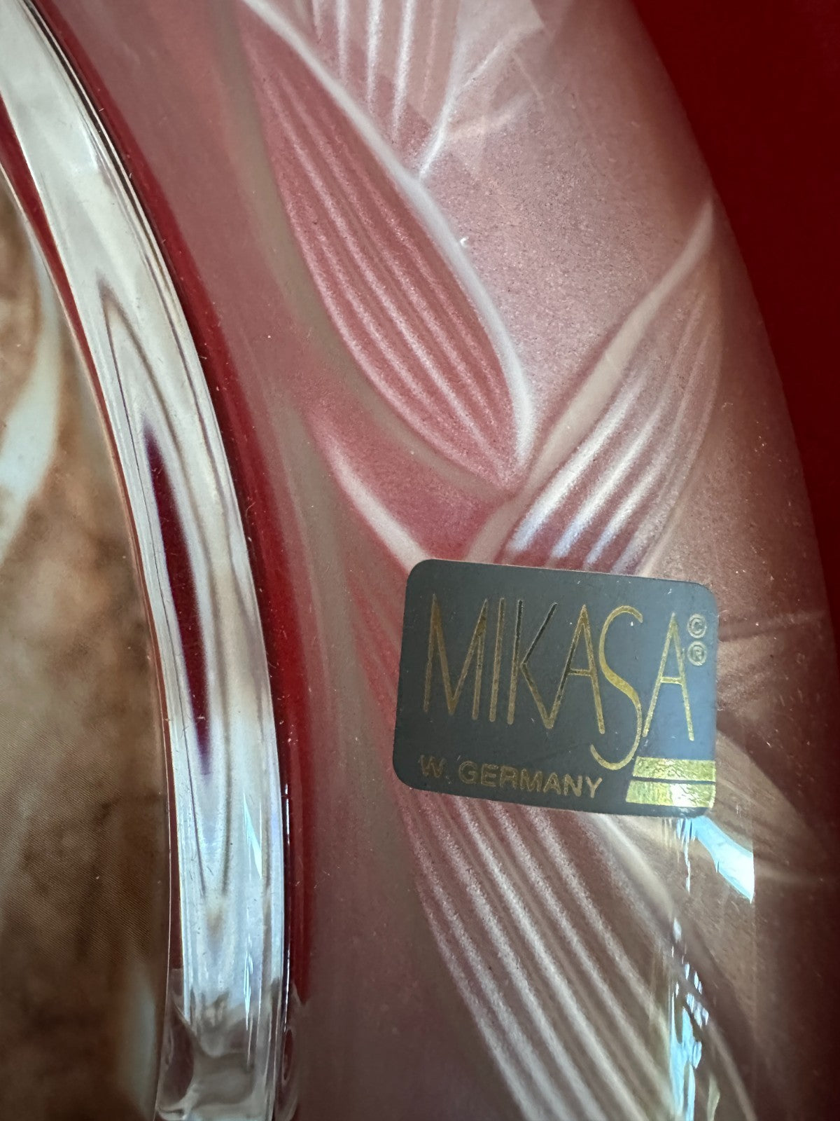 Vintage Oval Mikasa Frosted Crystal Glass Wedding Family Photo Picture 5x7 Frame