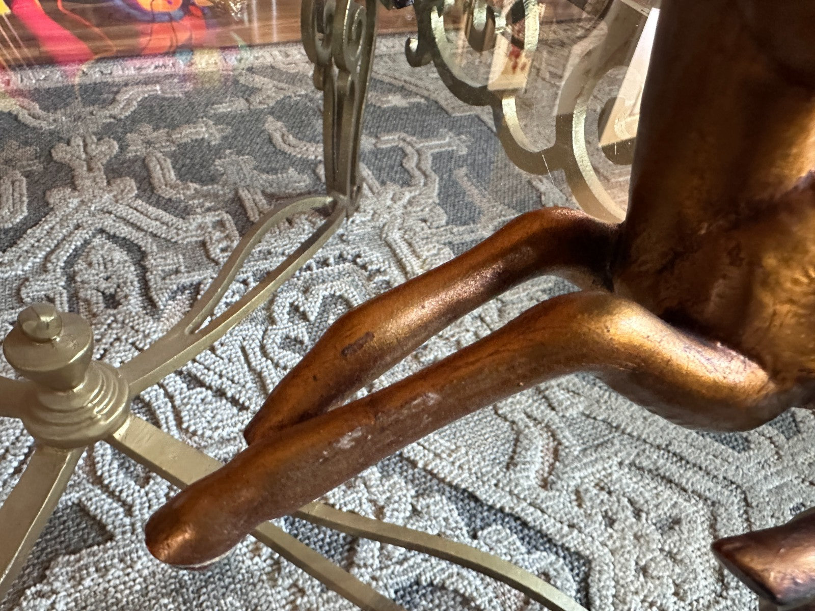 Vintage Rutledge Signed Gold Deer Figurine Mid Century Modern Fawn Sculpture 862