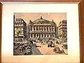 VTG Signed French Framed Litho Watercolor Art Print Paris Palais Opera Garnier