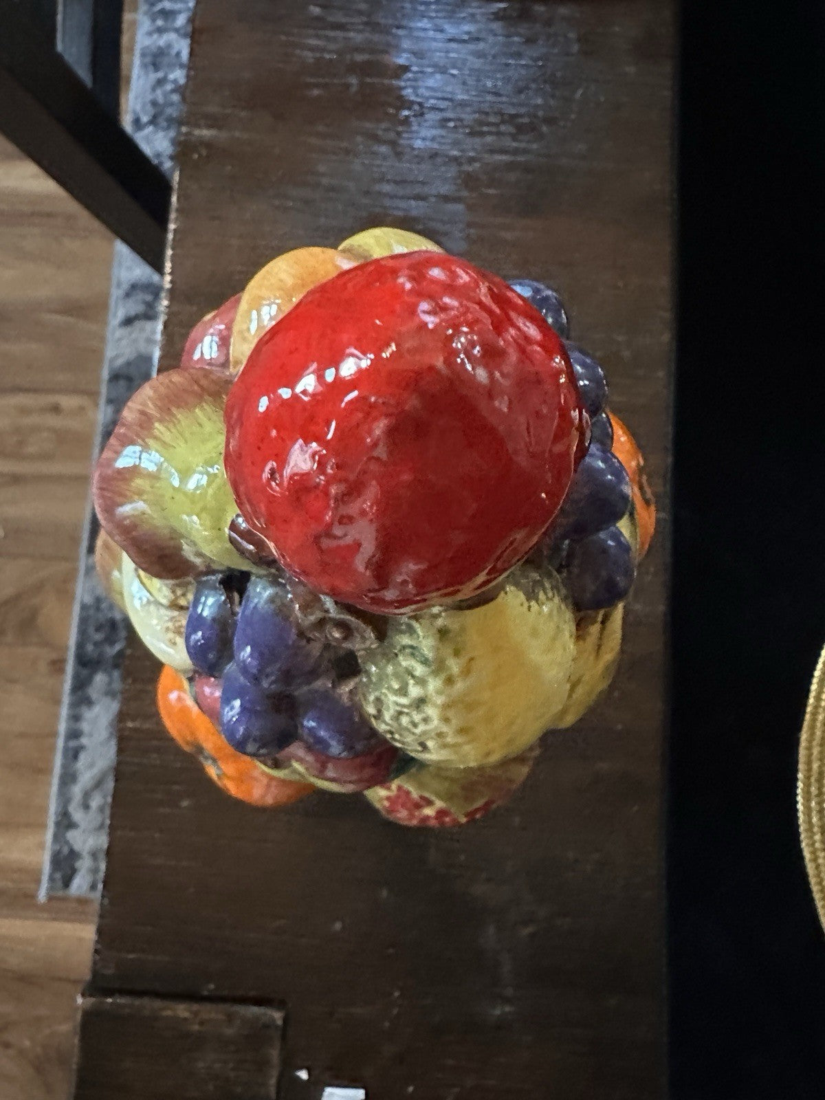 Vintage Ceramic Italian Majolica Provincial Fruit Tree Topiary Centerpiece