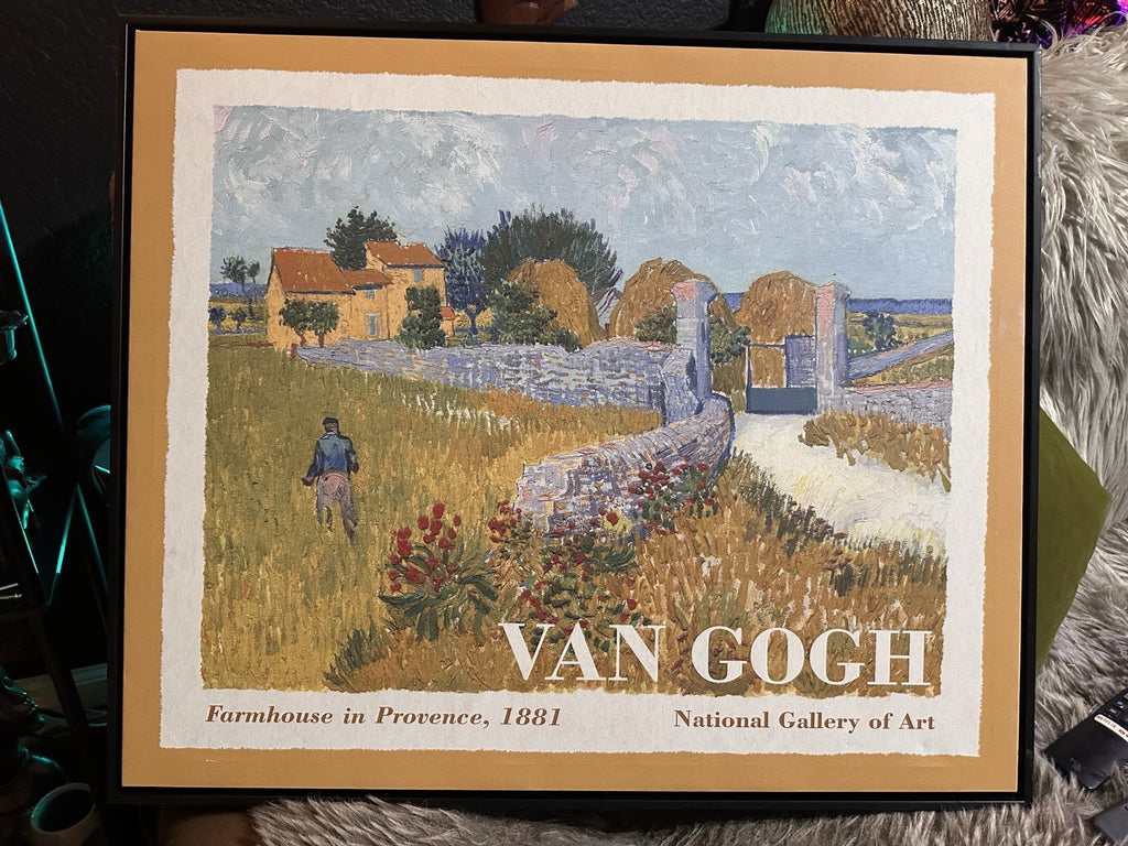 Van Gogh Framed Art Print Of  Oil Painting Farmhouse In Provence 25x20 Canvas