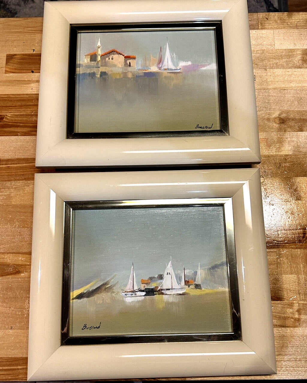 2 Framed Canvas Nautical Painting Wall Art Seaside Artistic Interiors
