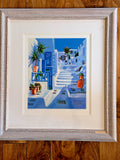 Spring Breeze By Alex Pauker Blue White Mediterranean Greek Serigraph 67/85 Art