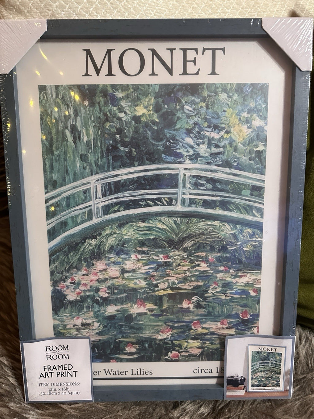 Monet Water Lilies Framed Art Print 12x16