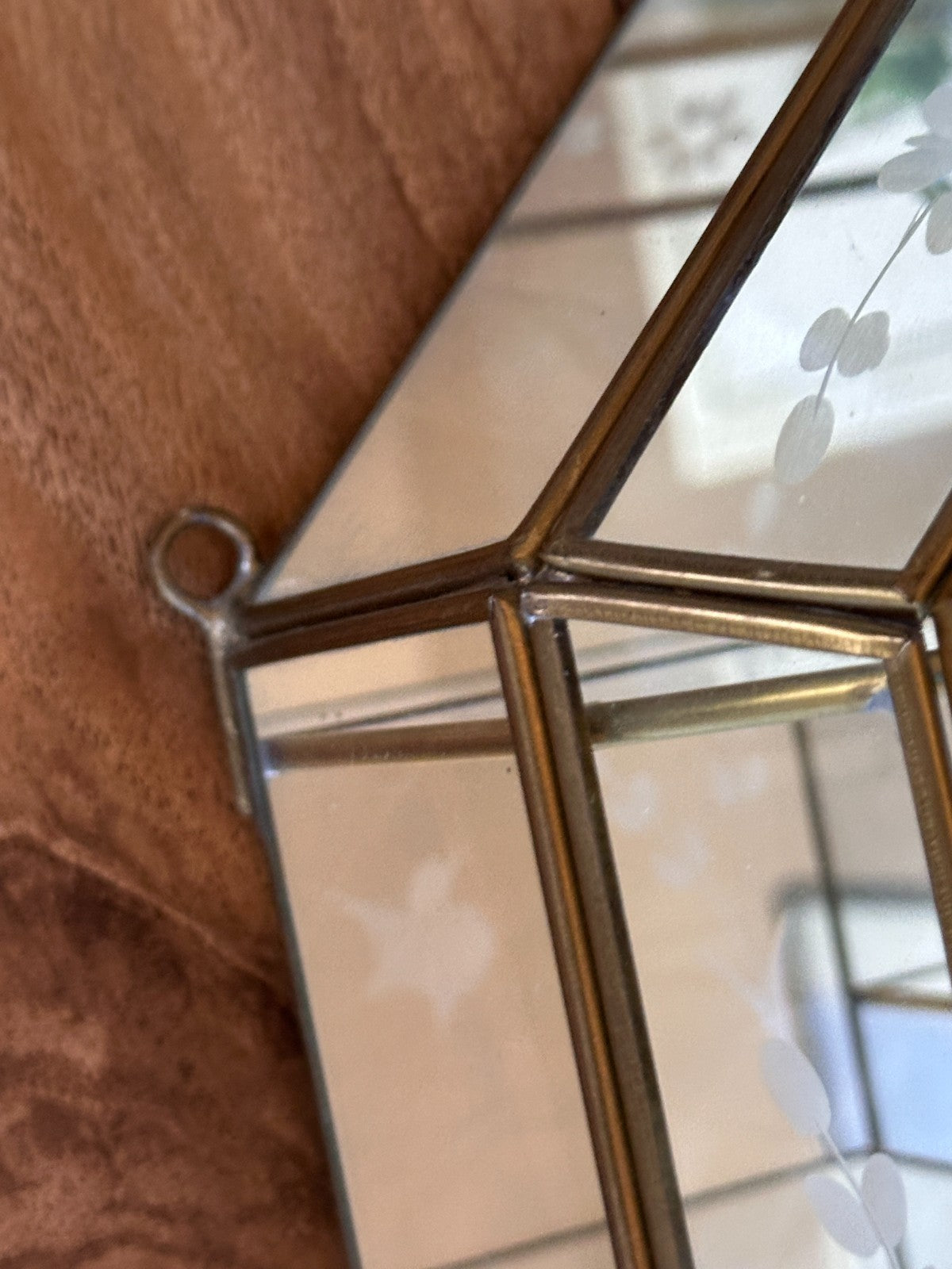 Glass Mirror Curio Wall Mini Perfume Jewelry Hexagon Terrarium Display Case Box