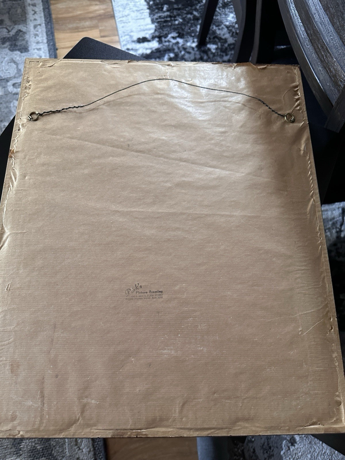 Vintage Framed Silk Textile Embroidery Parrot Bird Pink Flowers Art