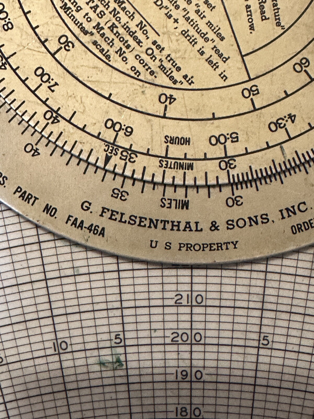 Vintage Dead Reckoning Aviation Computer Navigation Altitude Knots Computations