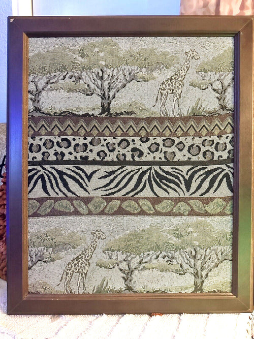 Framed Jungle African Safari Tapestry Wall Art Cheetah Leopard Zebra Print