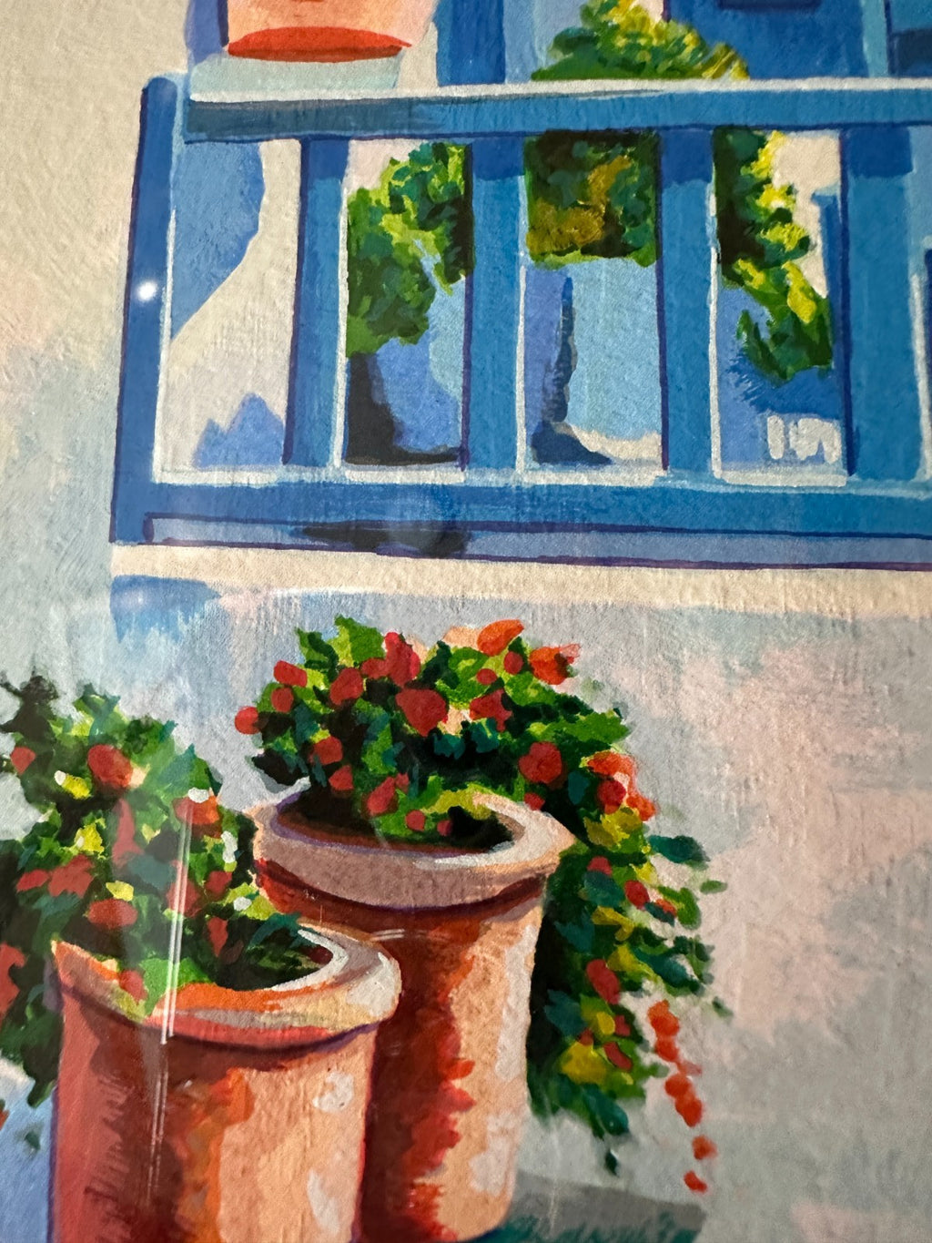 Spring Breeze By Alex Pauker Blue White Mediterranean Greek Serigraph 67/85 Art