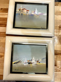 2 Framed Canvas Nautical Painting Wall Art Seaside Artistic Interiors