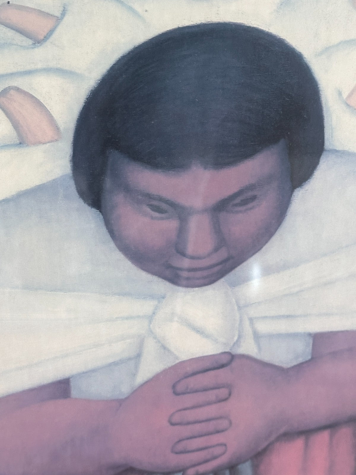 Large Signed Diego Rivera Art Print Flower Day Los Angeles Art Museum NO FRAME