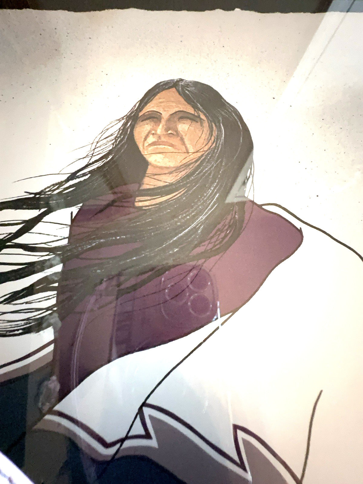 Original John A White Southwestern Desert Wind Native American Woman  Art Print