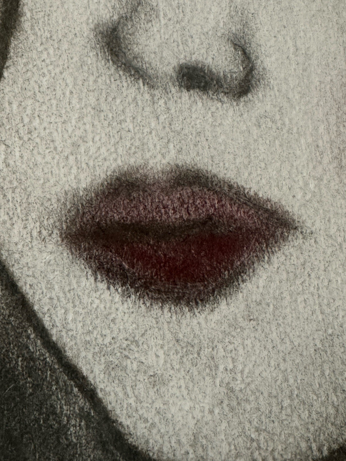 Framed Charcoal Pencil Sketch Drawing  Female Embellished Eyes Art Picture