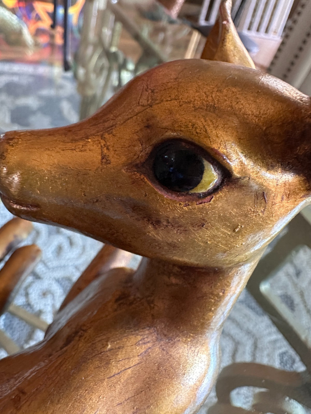 Vintage Rutledge Signed Gold Deer Figurine Mid Century Modern Fawn Sculpture 862
