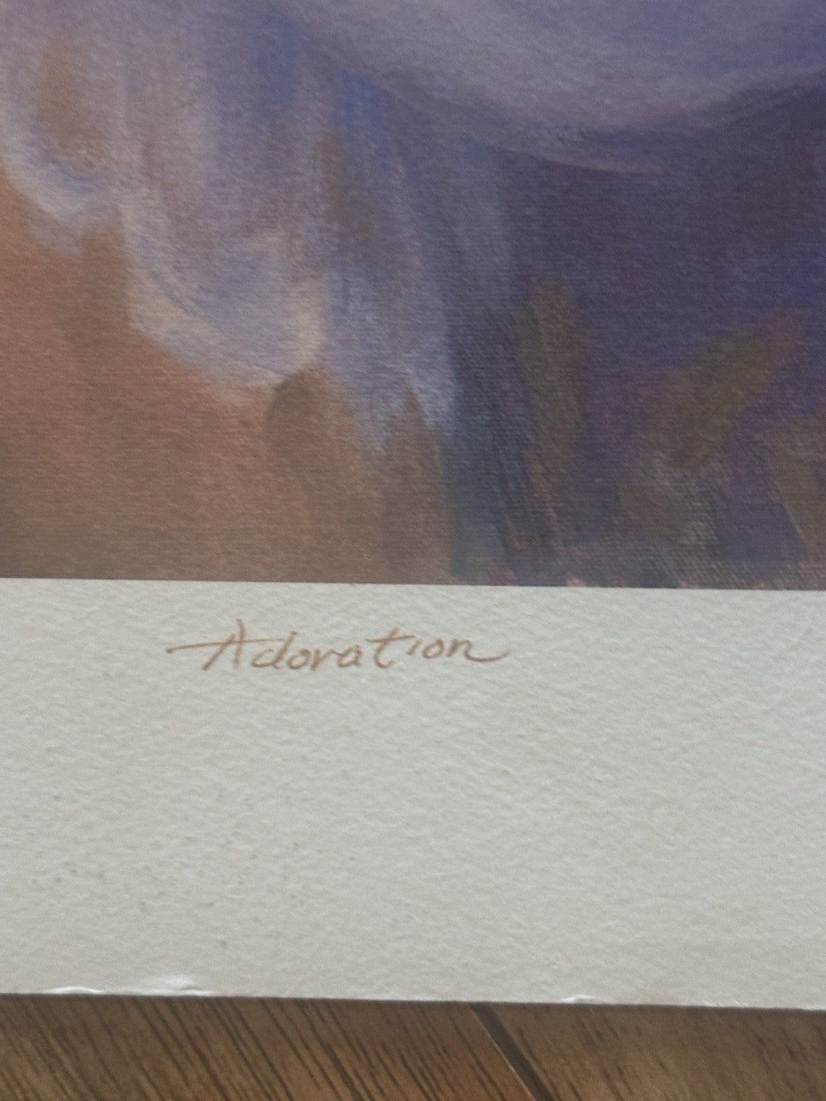 Vintage Art Print Signed Kate A Called "Adoration" Girl Looking Out Window