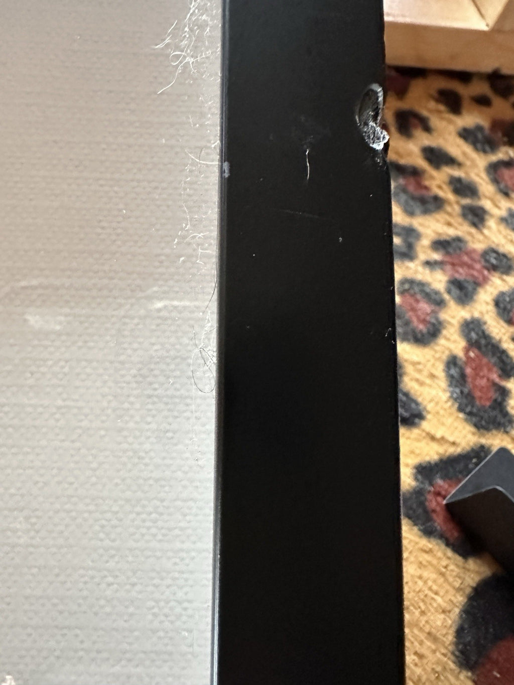 Framed Abstract Art Print Picture Gold Circle Black White Accents