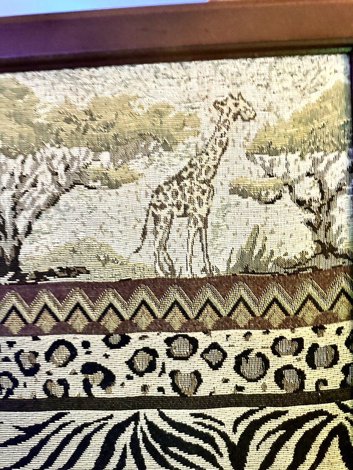 Framed Jungle African Safari Tapestry Wall Art Cheetah Leopard Zebra Print