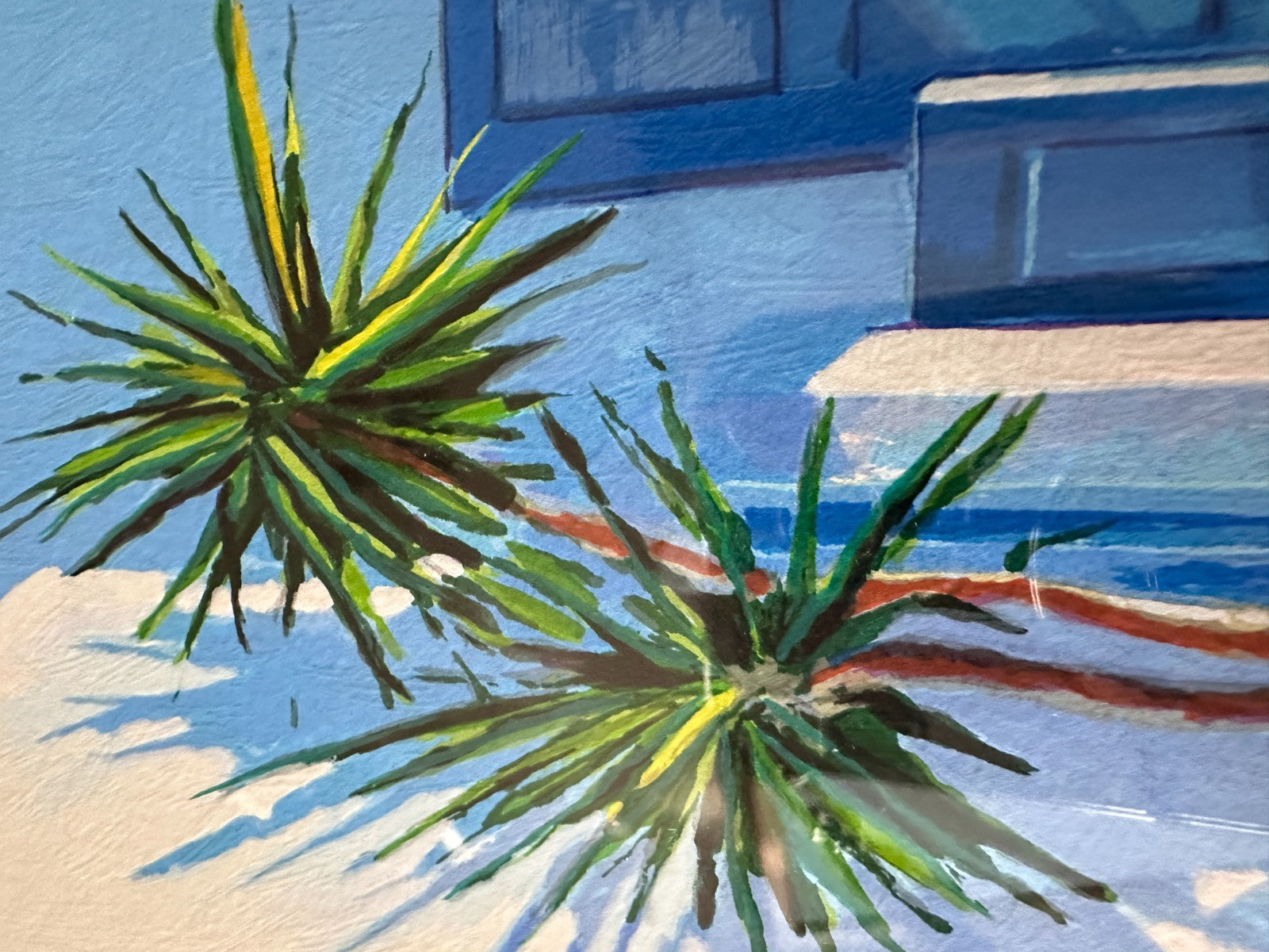 Spring Breeze By Alex Pauker Blue White Mediterranean Greek Serigraph 67/85 Art